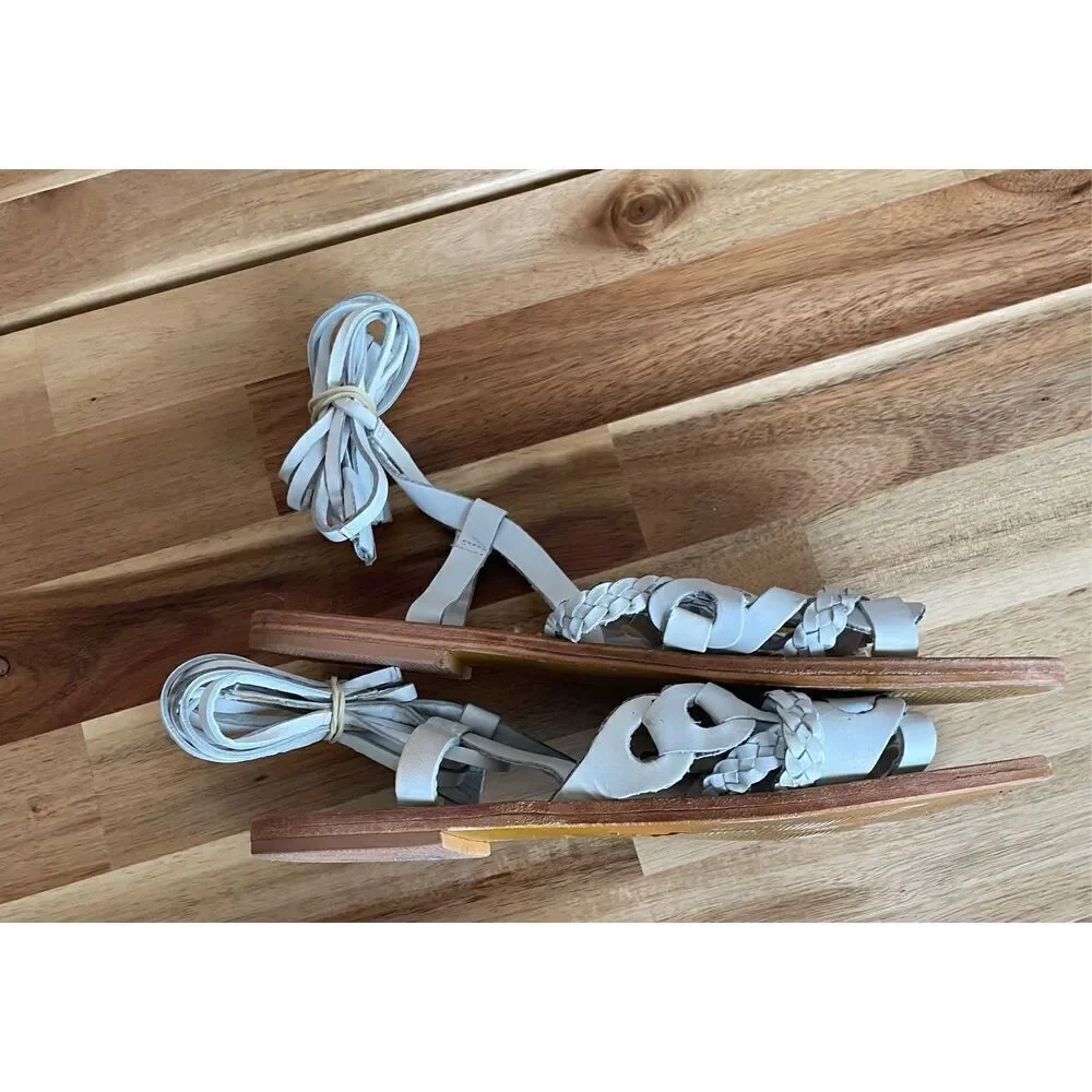 Anthropologie Pilcro & The Letterpress Woven Tie-Up Gladiator Sandals